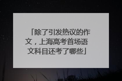 除了引发热议的作文，上海高考首场语文科目还考了哪些