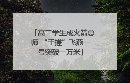 高二学生成火箭总师 “手搓”飞燕一号突破一万米