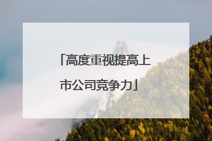高度重视提高上市公司竞争力
