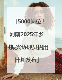 5000岗位！河南2025年乡村振兴协理员招用计划发布